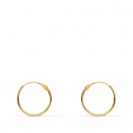 Boucles d'Oreilles Or 18 Carats 750 Jaune - Créoles Flex