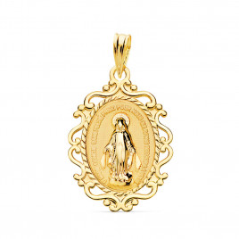 Médaille Or 18 Carats 750 Jaune Vierge Miraculeuse Filigrane - Chaîne Offerte