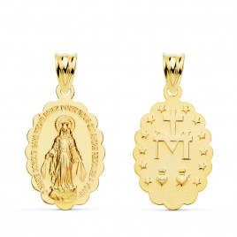 Médaille Or 18 Carats 750 Jaune Vierge Miraculeuse - Chaîne Offerte