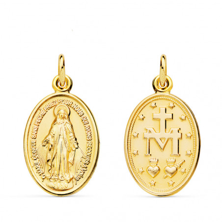 Médaille Or 18 Carats 750 Jaune Vierge Miraculeuse - Chaîne Offerte