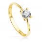 Bague Or 18 Carats 750 Jaune - Solitaire Zirconium