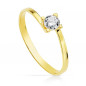 Bague Or 18 Carats 750 Jaune - Solitaire Zirconium