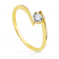 Bague Or 18 Carats 750 Jaune - Solitaire Zirconium