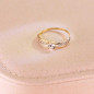 Bague Or 18 Carats 750 Jaune - Solitaire Accompagné Zirconiums