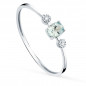 Bague Or 18 Carats 750 Blanc - Diamants et Aigue Marine