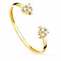 Bague Or 18 Carats 750 Jaune - Sertie de Diamants - Ouverte