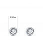 Boucles d'Oreilles Diamants Naturels 0.04 Carats - Or 18 Carats 750 Blanc - Puces Rondes