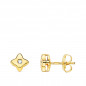 Boucles d'Oreilles Etoiles Solitaires Diamants Naturels 0.03 Carats - Or 18 Carats 750 Jaune