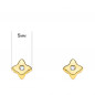 Boucles d'Oreilles Diamants Naturels 0.03 Carats - Or 18 Carats 750 Jaune - Puces Etoiles