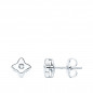 Boucles d'Oreilles Etoiles Solitaires Diamants Naturels 0.03 Carats - Or 18 Carats 750 Blanc