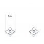 Boucles d'Oreilles Diamants Naturels 0.03 Carats - Or 18 Carats 750 Blanc - Puces Etoiles