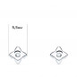 Boucles d'Oreilles Diamants Naturels 0.04 Carats - Or 18 Carats 750 Blanc - Puces Etoiles