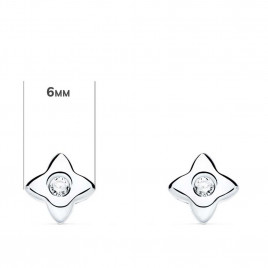 Boucles d'Oreilles Etoiles Solitaires Diamants Naturels 0.10 Carats - Or 18 Carats 750 Blanc