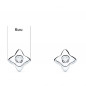 Boucles d'Oreilles Diamants Naturels 0.10 Carats - Or 18 Carats 750 Blanc - Puces Etoiles