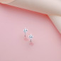 Boucles d'Oreilles Solitaires Diamants Naturels 0.20 Carats - Or 18 Carats 750 Blanc