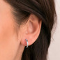 Boucles d'Oreilles Demi Créoles Diamants Naturels 0.224 Carats - Or 18 Carats 750 Blanc