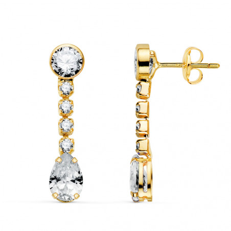 Boucles d'Oreilles Or 18 Carats 750 Jaune - Pendantes