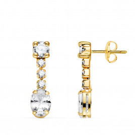 Boucles d'Oreilles Or 18 Carats 750 Jaune - Pendantes