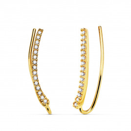 Boucles d'Oreilles Or 18 Carats 750 Jaune - Contours Grimpeurs