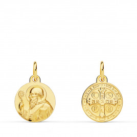 Pendentif Médaille Scapulaire Or Jaune - Saint Benoit - Chaine Offerte