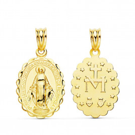 Pendentif - Médaille Vierge Miraculeuse Or Jaune - Chaîne Offerte