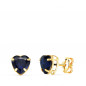 Boucles d'Oreilles Or 18 Carats 750/000 - Zirconiums Bleu Saphir