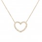 Collier Femme Or Jaune - Pendentif Coeur - Pavé de Zirconiums