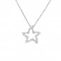 Collier Etoile Or Blanc et Diamant - Femme