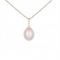 Collier - Pendentif Perle Or Jaune Pavé de Zirconiums - Femme
