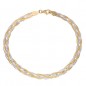 Bracelet Deux Ors - Tresse Or Bicolore Jaune et Blanc - Femme