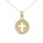 Collier - Pendentif Or et Diamant - Médaille Croix- Femme ou Enfant
