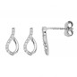 Boucles d'Oreilles Or Blanc Gouttes Pavées de Zirconiums - Femme