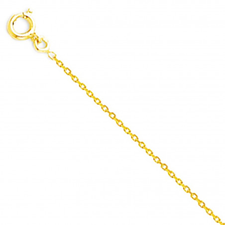 Collier Chaine Or Jaune - Maille Forçat Diamantée - Enfant