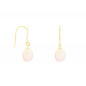 Boucles d'Oreilles Or Jaune Perles de Culture Rose - Dormeuses