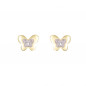 Boucles d'Oreilles Or Jaune et Diamants - Papillons