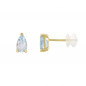 Boucles d'Oreilles Or Jaune et Topaze Goutte