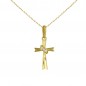 Collier - Croix Or Jaune - Chaine Dorée Offerte - Femme ou Enfant