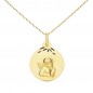 Collier - Médaille Ange Or Jaune - Chaîne Dorée - Gravure Offerte