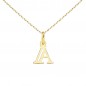 Collier - Pendentif Lettre "A" Or 750/1000 - Chaine Dorée