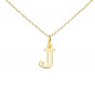 Collier - Pendentif Lettre "J" Or 750/1000 - Chaine Dorée