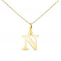 Collier - Pendentif Lettre "N" Or 750/1000 - Chaine Dorée