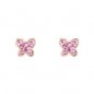 Boucles d'Oreilles Papillon - Or Jaune et Cristaux - Enfant