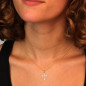 Collier - Croix Or Jaune - Chaine Dorée Offerte - Femme ou Enfant