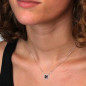 Collier Or Blanc Serti de Saphirs – Femme