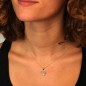 Collier Coeur Infini / Infinity - Pendentif Or Blanc et Diamant - Chaine Argentée - Femme