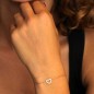 Bracelet Or Bicolore et Zirconiums - Coeur - Femme