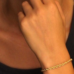 Bracelet Or 18 Carats 750/000 Maille Corde Jaune - Femme