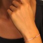 Bracelet Infini Or Jaune - Cordon Rose - Femme