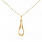 Collier - Pendentif Or Jaune Forme Goutte Serti d'un Zirconium