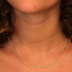 Collier Femme Maille Corde - Or Jaune